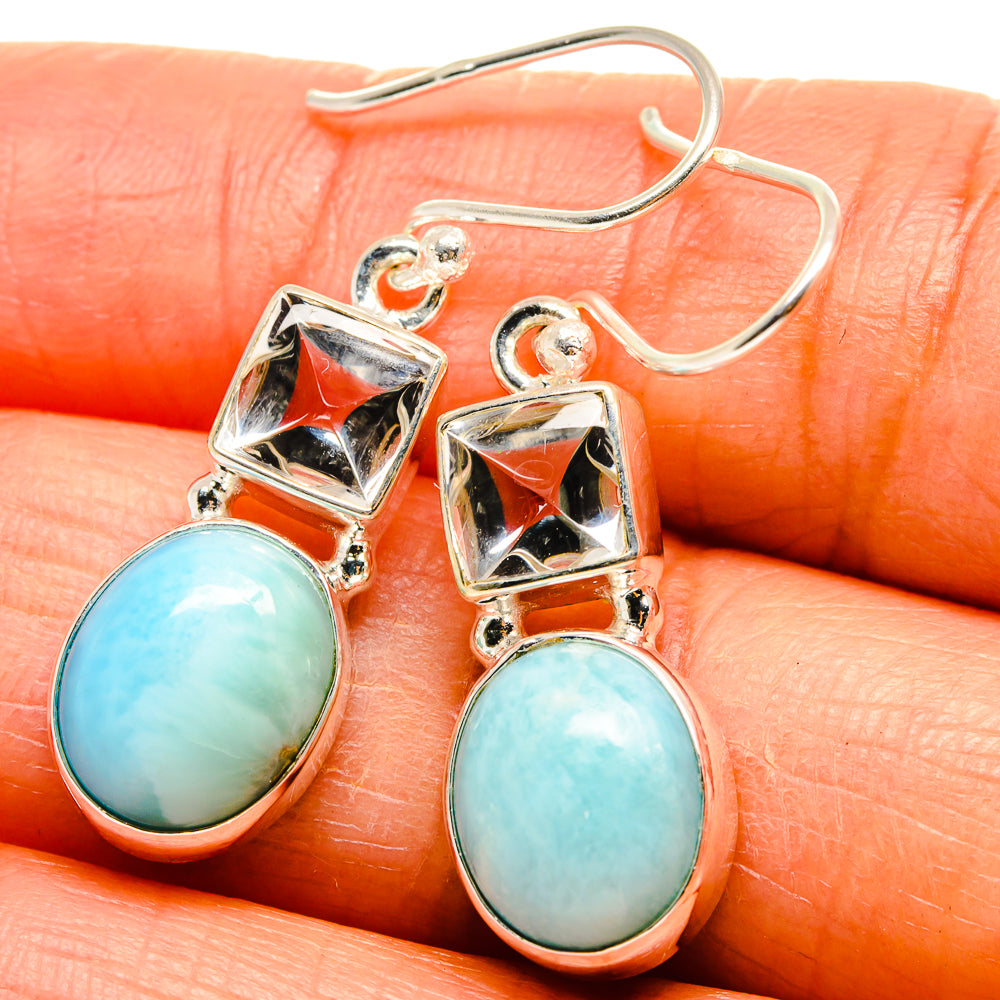 Larimar Earrings handcrafted by Anasilvercos - EARR425085