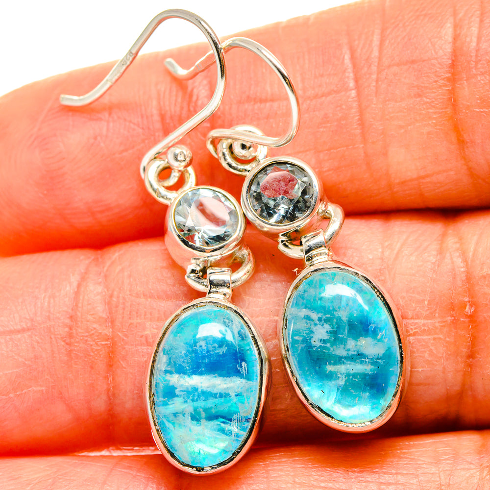 Rainbow Moonstone Earrings handcrafted by Anasilvercos - EARR425089