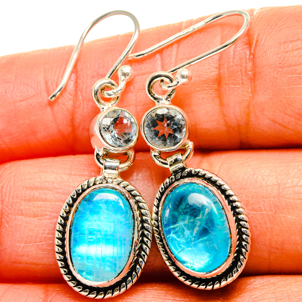Rainbow Moonstone Earrings handcrafted by Anasilvercos - EARR425091