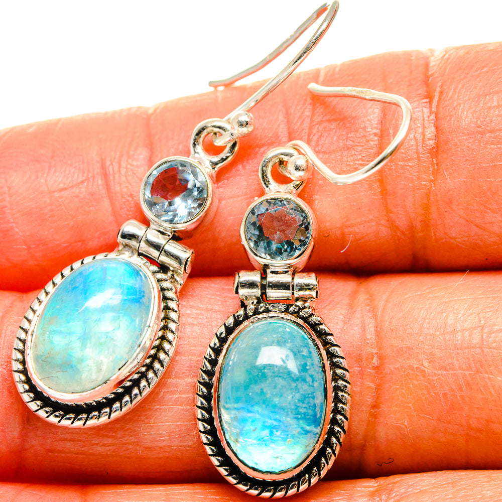 Rainbow Moonstone Earrings handcrafted by Anasilvercos - EARR425097
