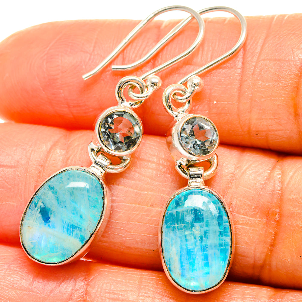 Rainbow Moonstone Earrings handcrafted by Anasilvercos - EARR425102