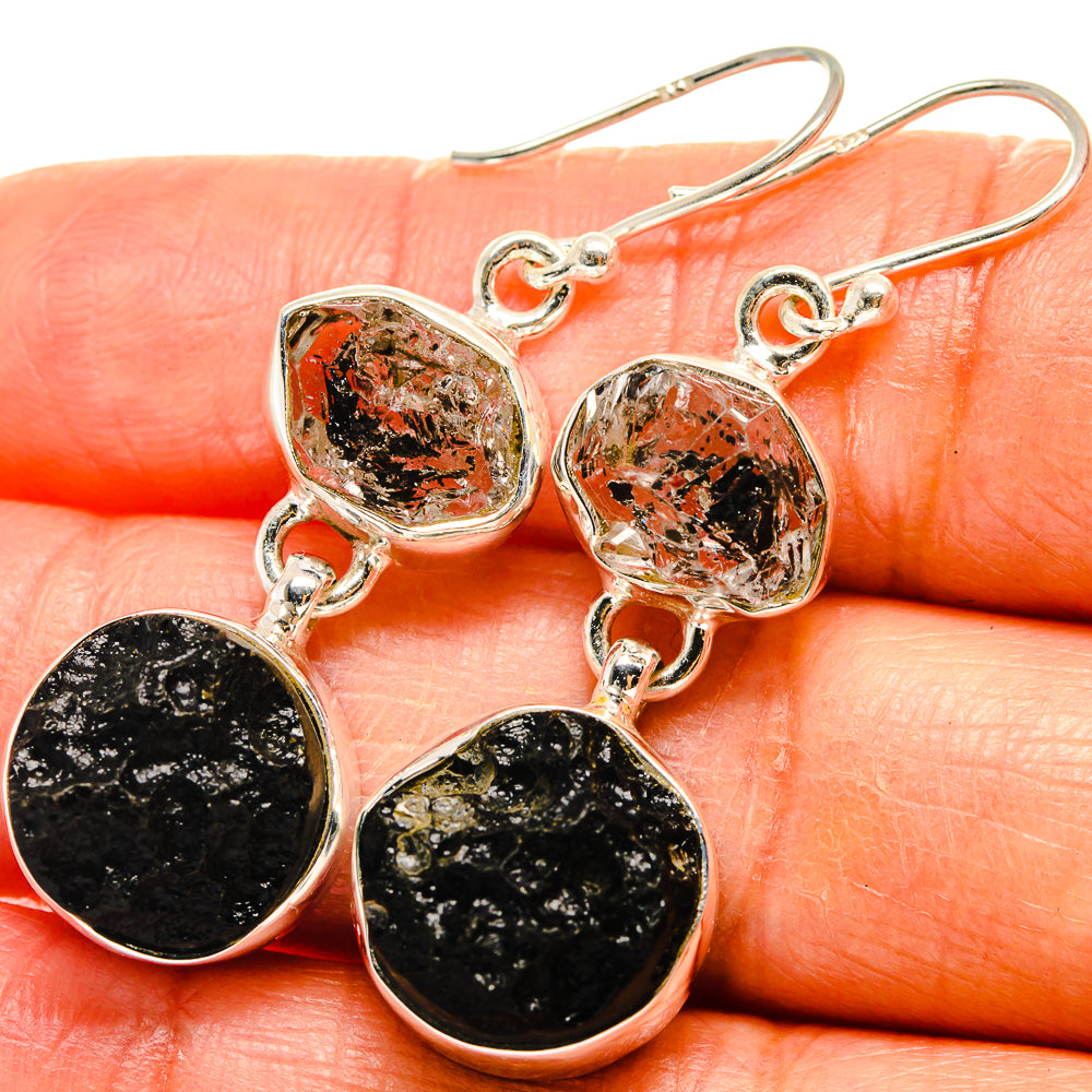 Tektite Earrings handcrafted by Anasilvercos - EARR425107