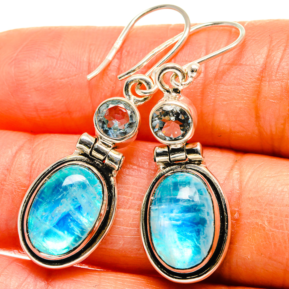 Rainbow Moonstone Earrings handcrafted by Anasilvercos - EARR425111