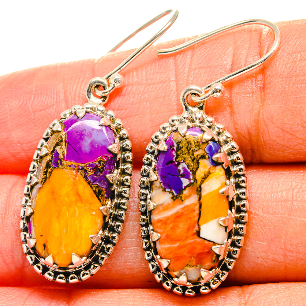 Spiny Oyster Turquoise Earrings handcrafted by Anasilvercos - EARR425124