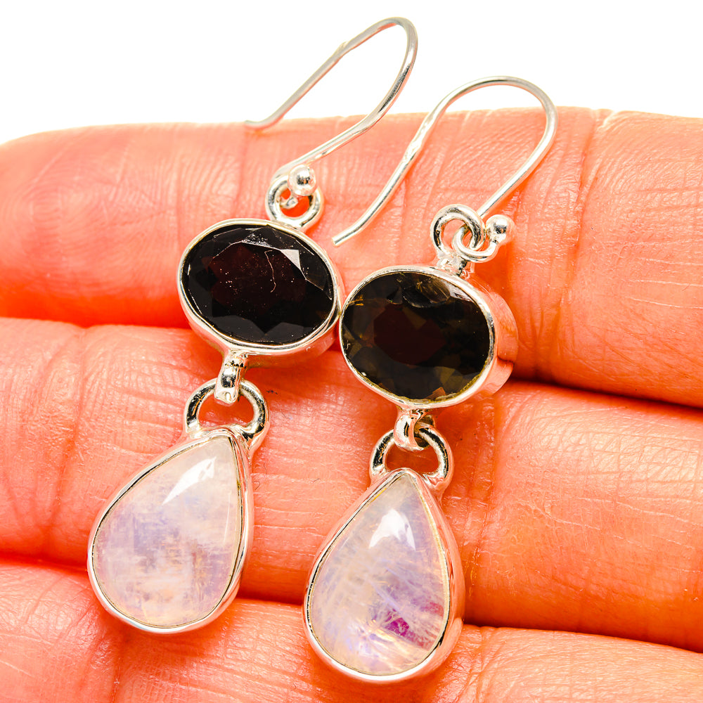 Rainbow Moonstone Earrings handcrafted by Anasilvercos - EARR425131