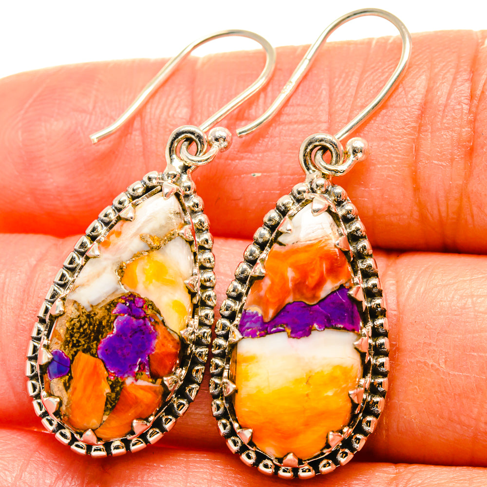 Spiny Oyster Turquoise Earrings handcrafted by Anasilvercos - EARR425133