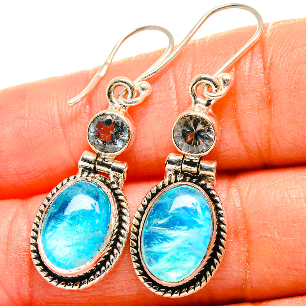 Rainbow Moonstone Earrings handcrafted by Anasilvercos - EARR425136