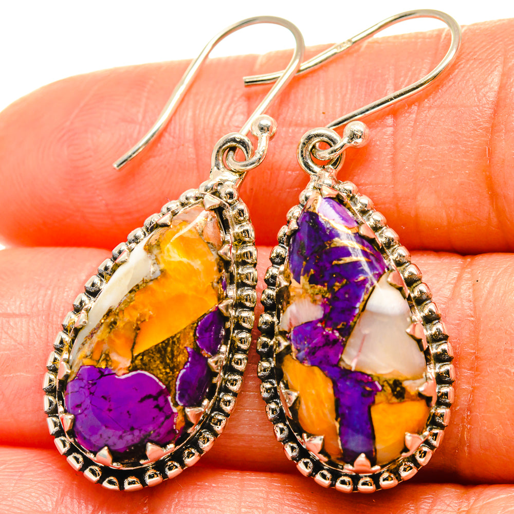 Spiny Oyster Turquoise Earrings handcrafted by Anasilvercos - EARR425138