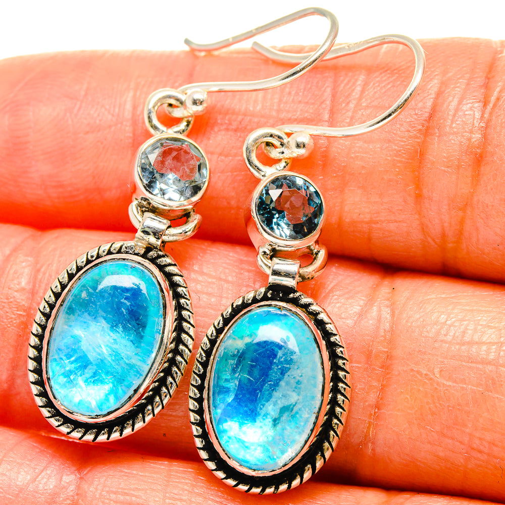 Rainbow Moonstone Earrings handcrafted by Anasilvercos - EARR425151