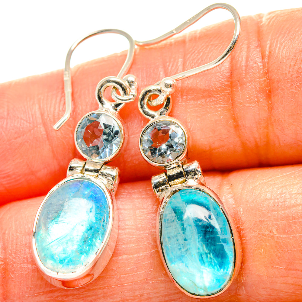 Rainbow Moonstone Earrings handcrafted by Anasilvercos - EARR425154