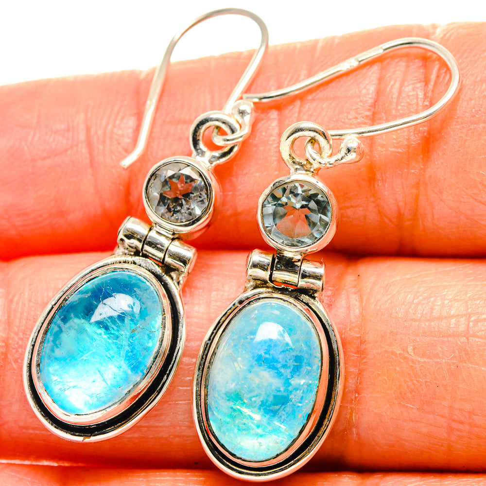 Rainbow Moonstone Earrings handcrafted by Anasilvercos - EARR425157
