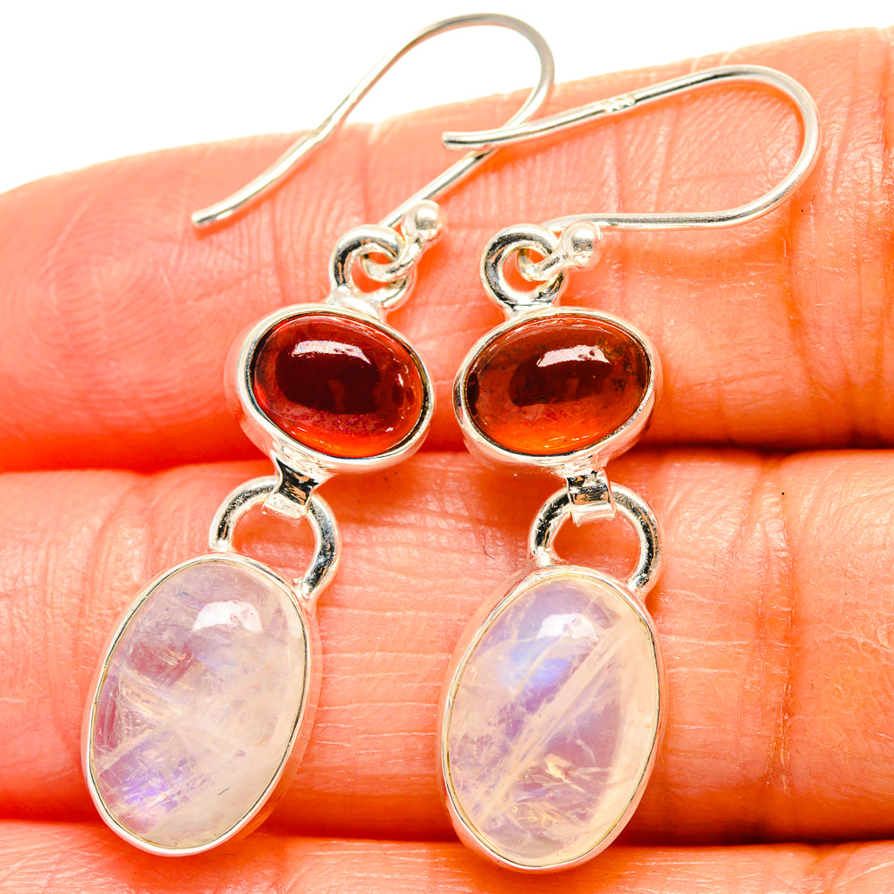 Rainbow Moonstone Earrings handcrafted by Anasilvercos - EARR425158