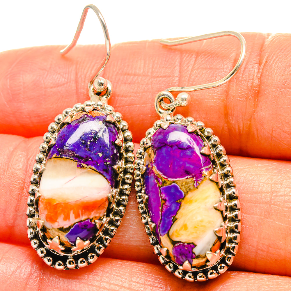 Spiny Oyster Turquoise Earrings handcrafted by Anasilvercos - EARR425161