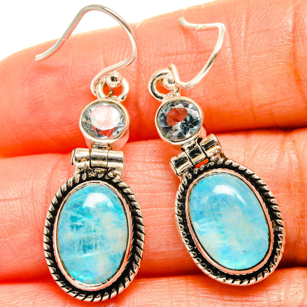 Rainbow Moonstone Earrings handcrafted by Anasilvercos - EARR425164