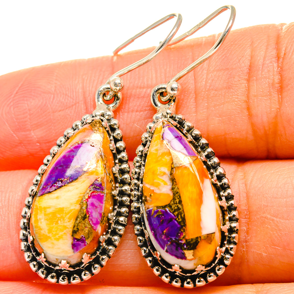 Spiny Oyster Turquoise Earrings handcrafted by Anasilvercos - EARR425171