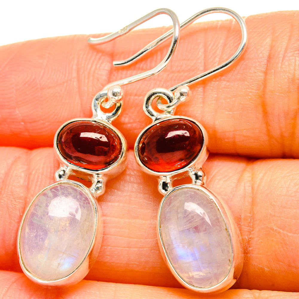 Rainbow Moonstone Earrings handcrafted by Anasilvercos - EARR425173