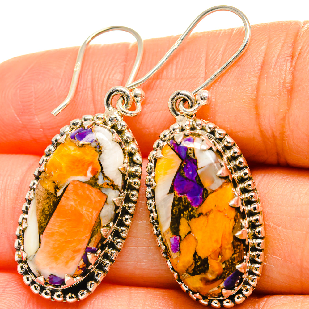 Spiny Oyster Turquoise Earrings handcrafted by Anasilvercos - EARR425175