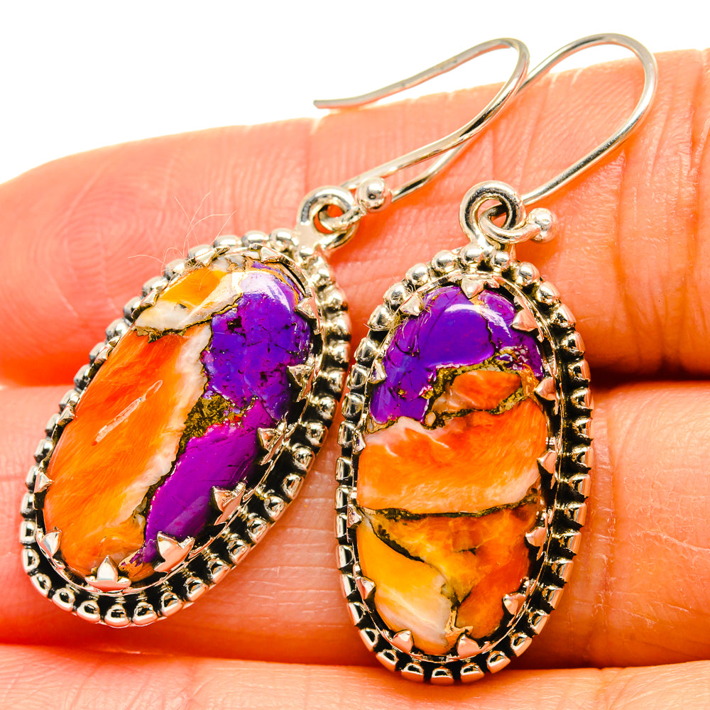 Spiny Oyster Turquoise Earrings handcrafted by Anasilvercos - EARR425177