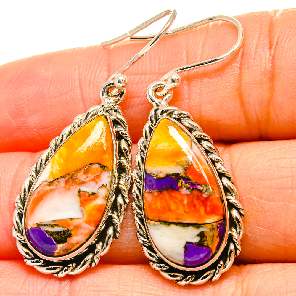 Spiny Oyster Turquoise Earrings handcrafted by Anasilvercos - EARR425179