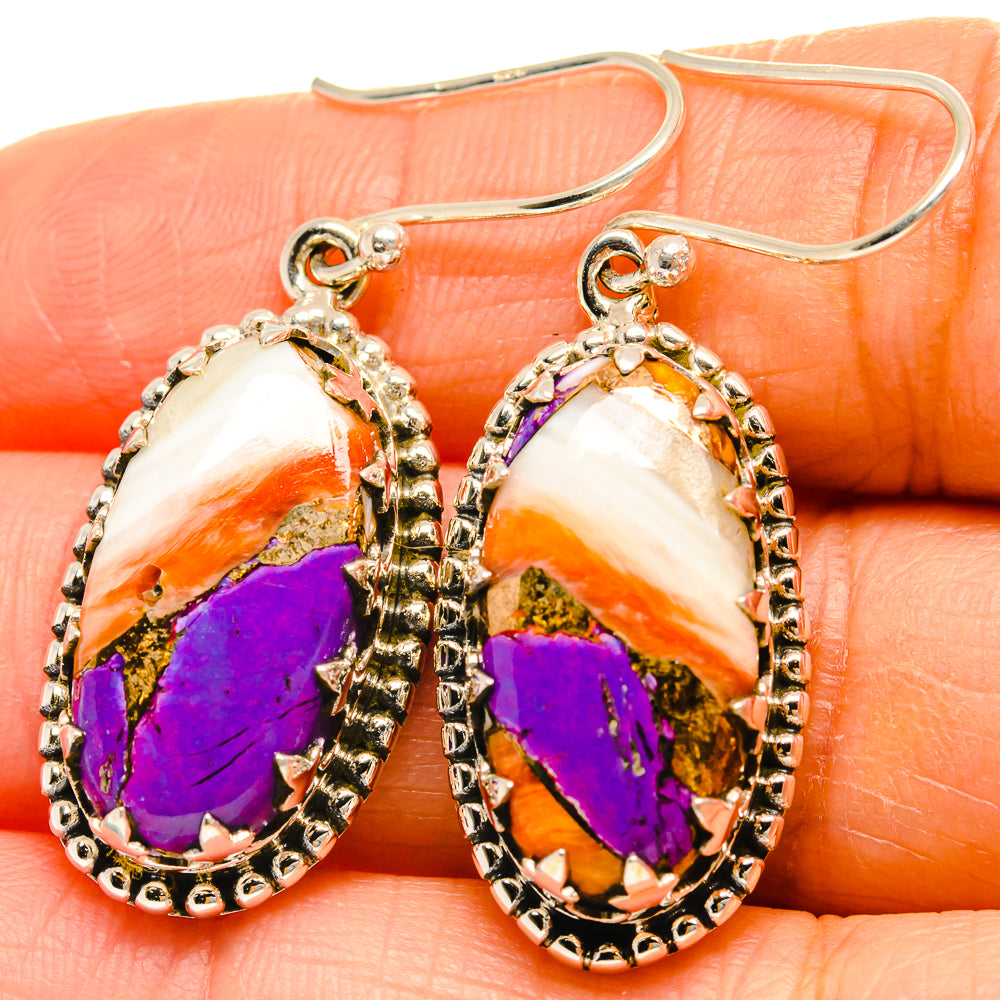 Spiny Oyster Turquoise Earrings handcrafted by Anasilvercos - EARR425182