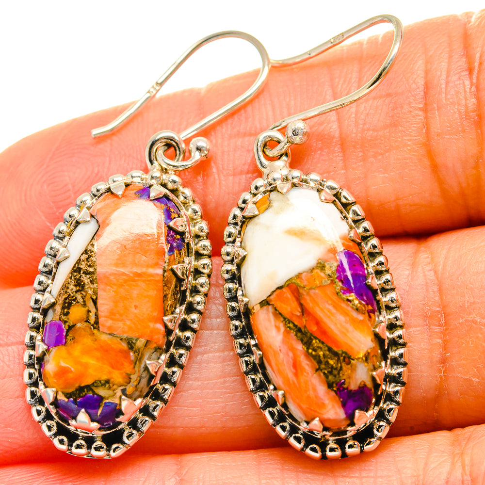 Spiny Oyster Turquoise Earrings handcrafted by Anasilvercos - EARR425186