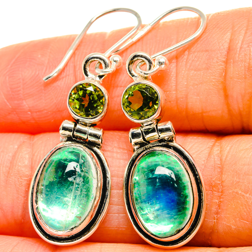 Green Moonstone Earrings handcrafted by Anasilvercos - EARR425194