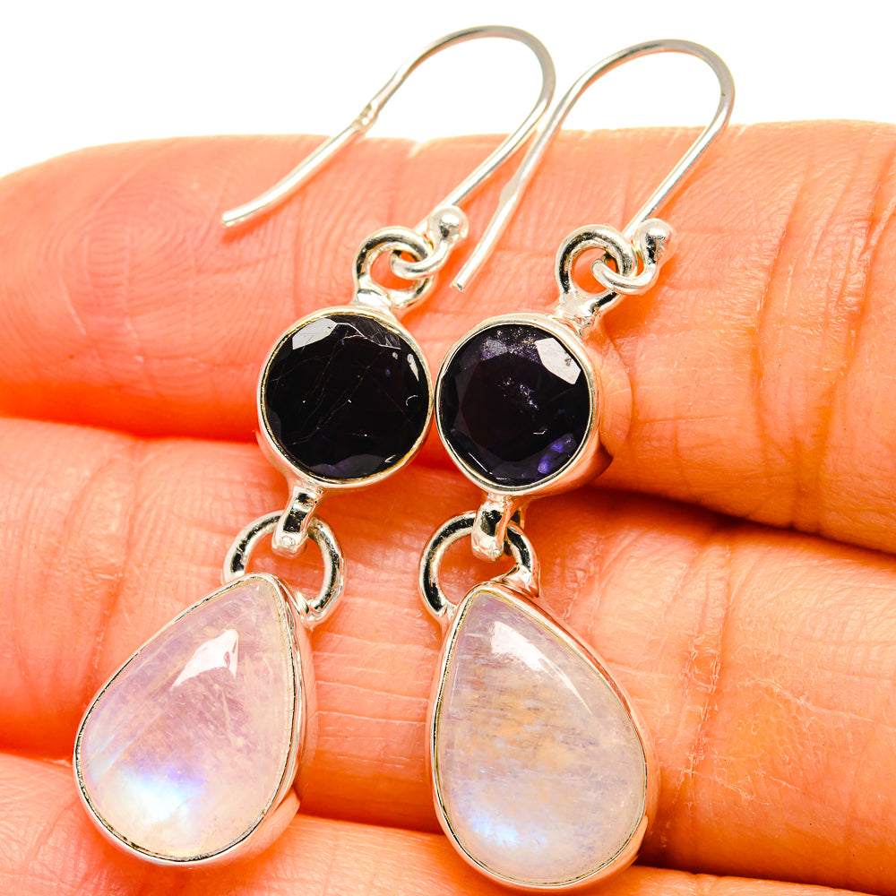 Rainbow Moonstone Earrings handcrafted by Anasilvercos - EARR425200