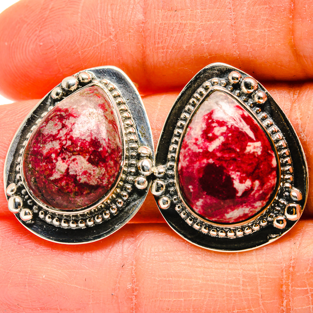 Thulite Earrings handcrafted by Anasilvercos - EARR425203