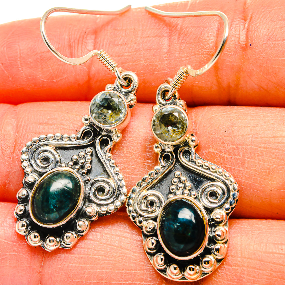 Blue Tourmaline Earrings handcrafted by Anasilvercos - EARR425212
