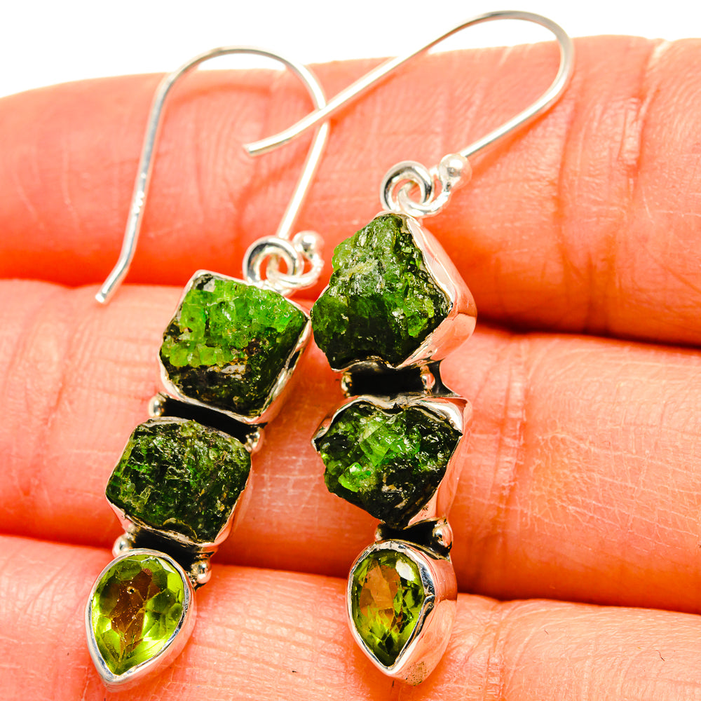 Chrome Diopside Earrings handcrafted by Anasilvercos - EARR425214