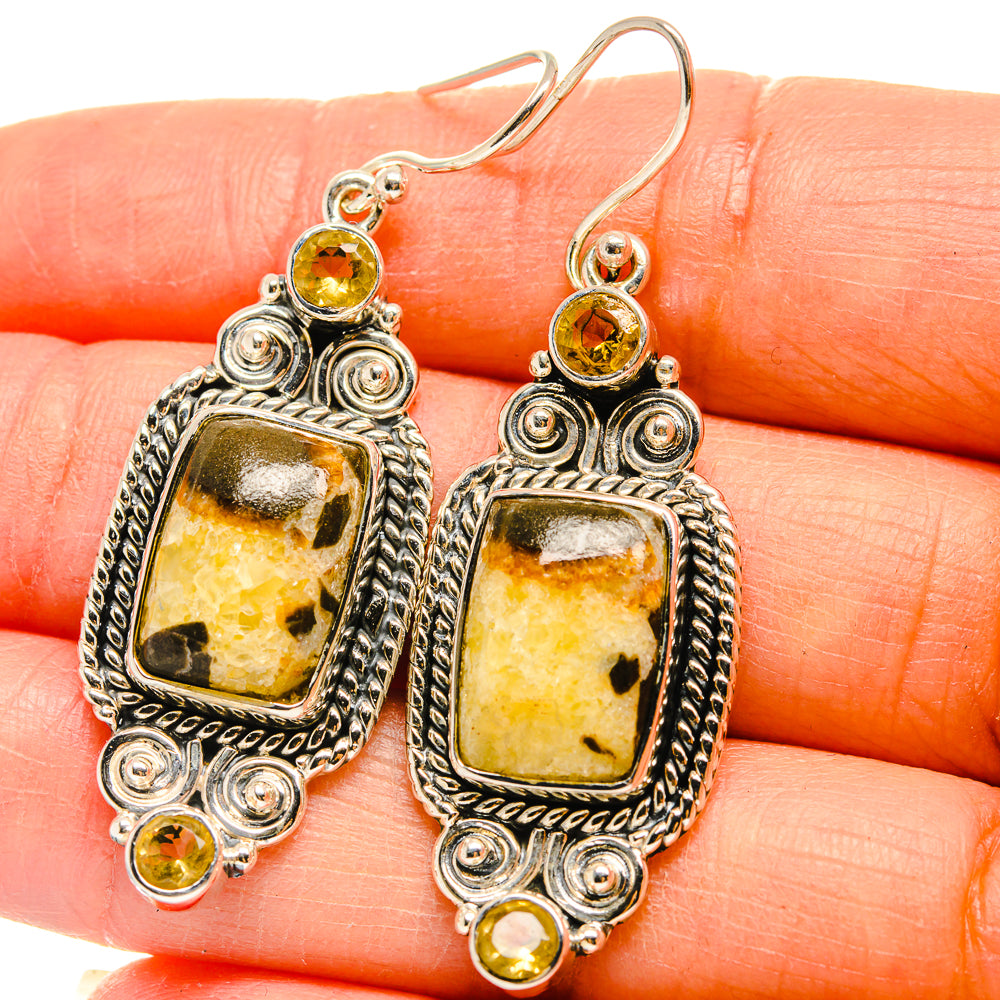 Septarian Nodule Earrings handcrafted by Anasilvercos - EARR425217