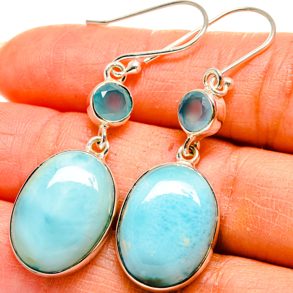 Larimar Earrings handcrafted by Anasilvercos - EARR425220