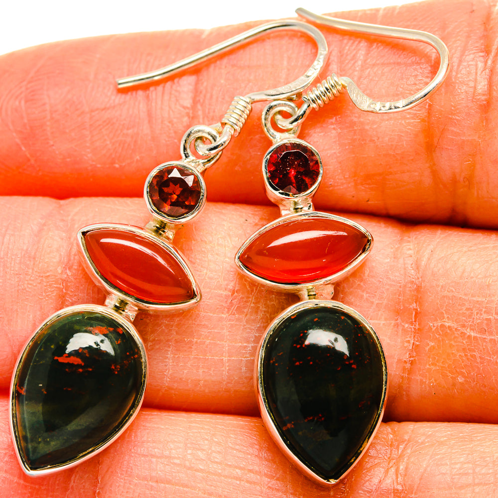 Bloodstone Earrings handcrafted by Anasilvercos - EARR425223