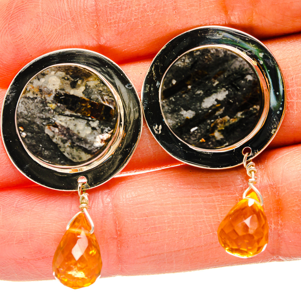 Astrophyllite Earrings handcrafted by Anasilvercos - EARR425224