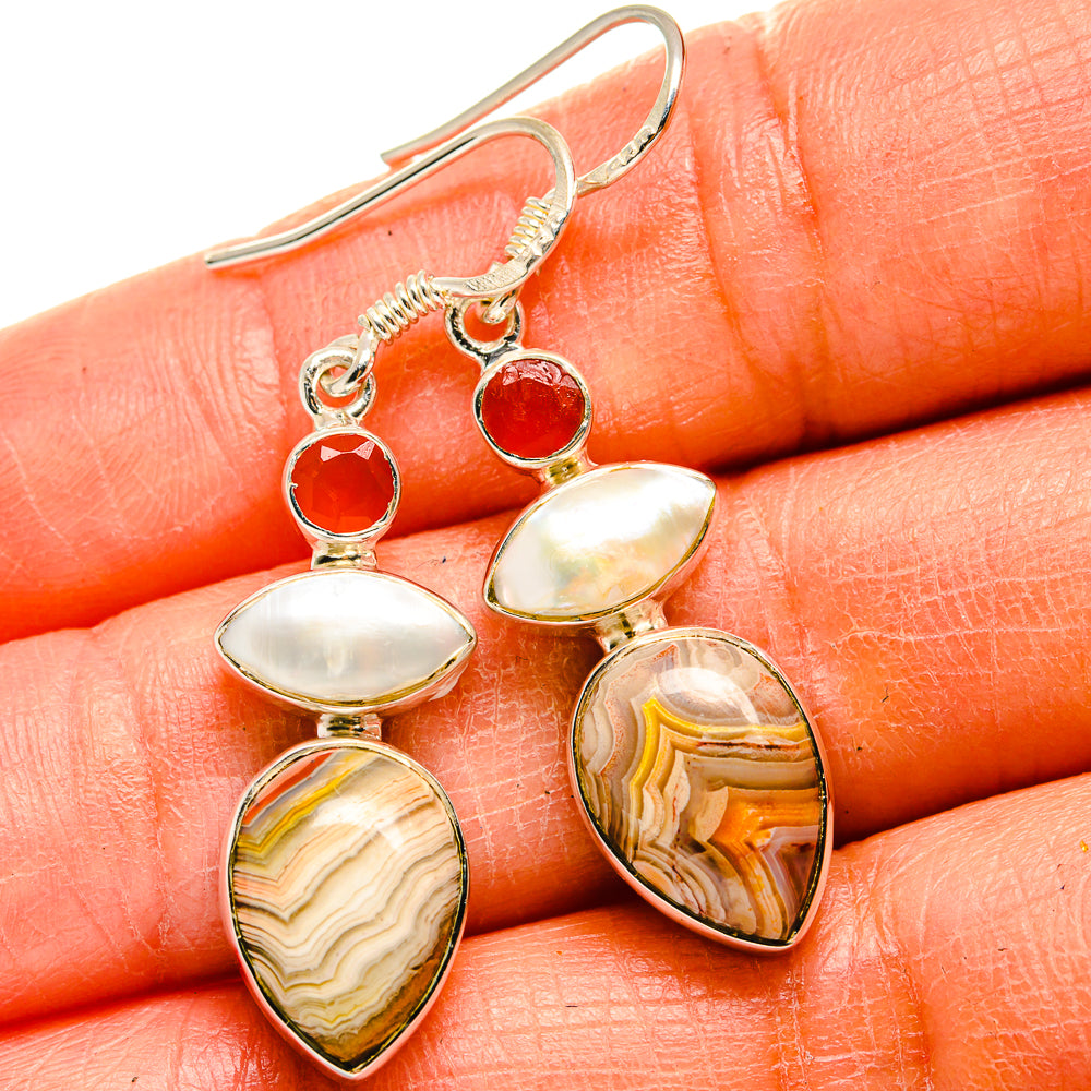 Laguna Lace Agate Earrings handcrafted by Anasilvercos - EARR425231