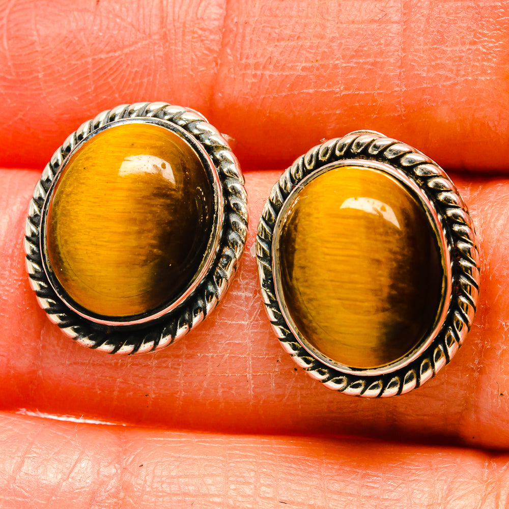 Tiger Eye Earrings handcrafted by Anasilvercos - EARR425234