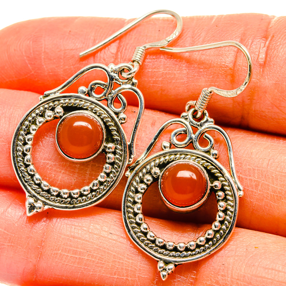 Carnelian Earrings handcrafted by Anasilvercos - EARR425237