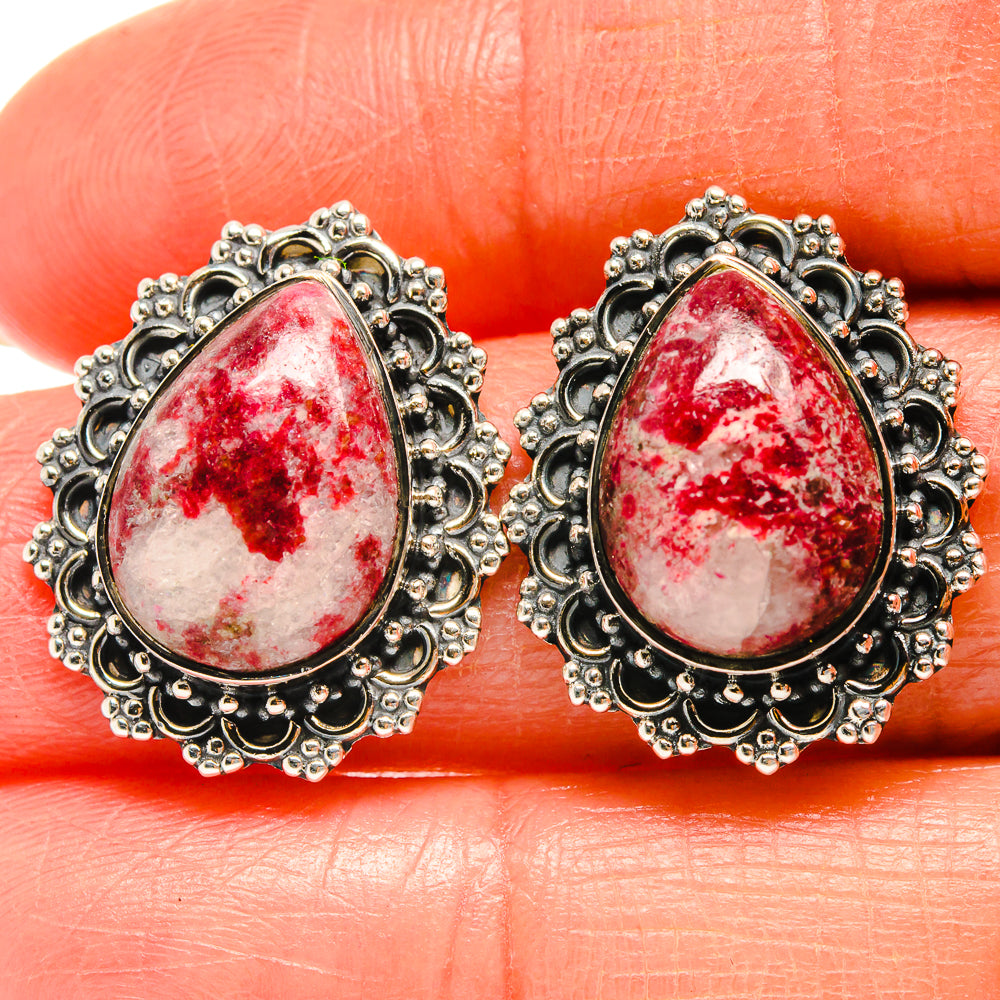 Thulite Earrings handcrafted by Anasilvercos - EARR425254