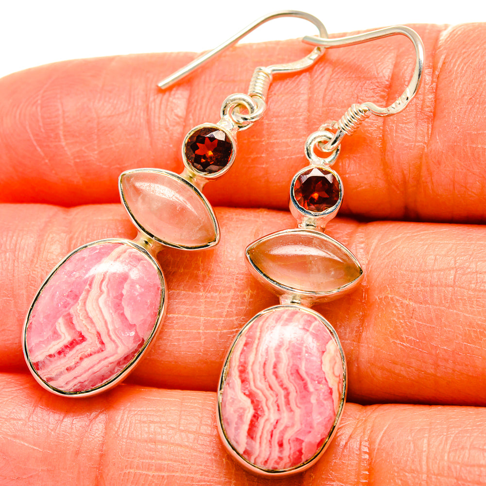 Rhodochrosite Earrings handcrafted by Anasilvercos - EARR425256
