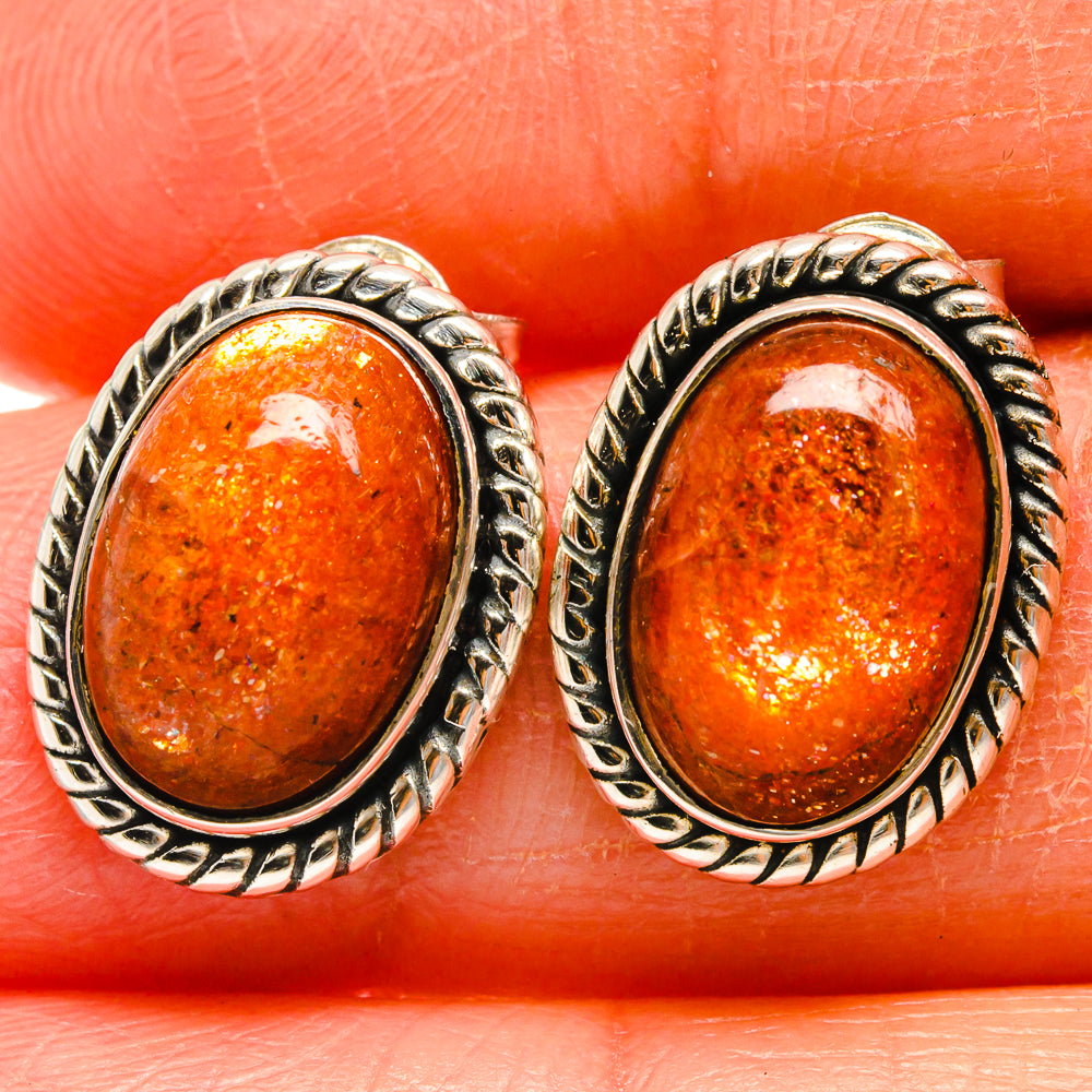 Sunstone Earrings handcrafted by Anasilvercos - EARR425260