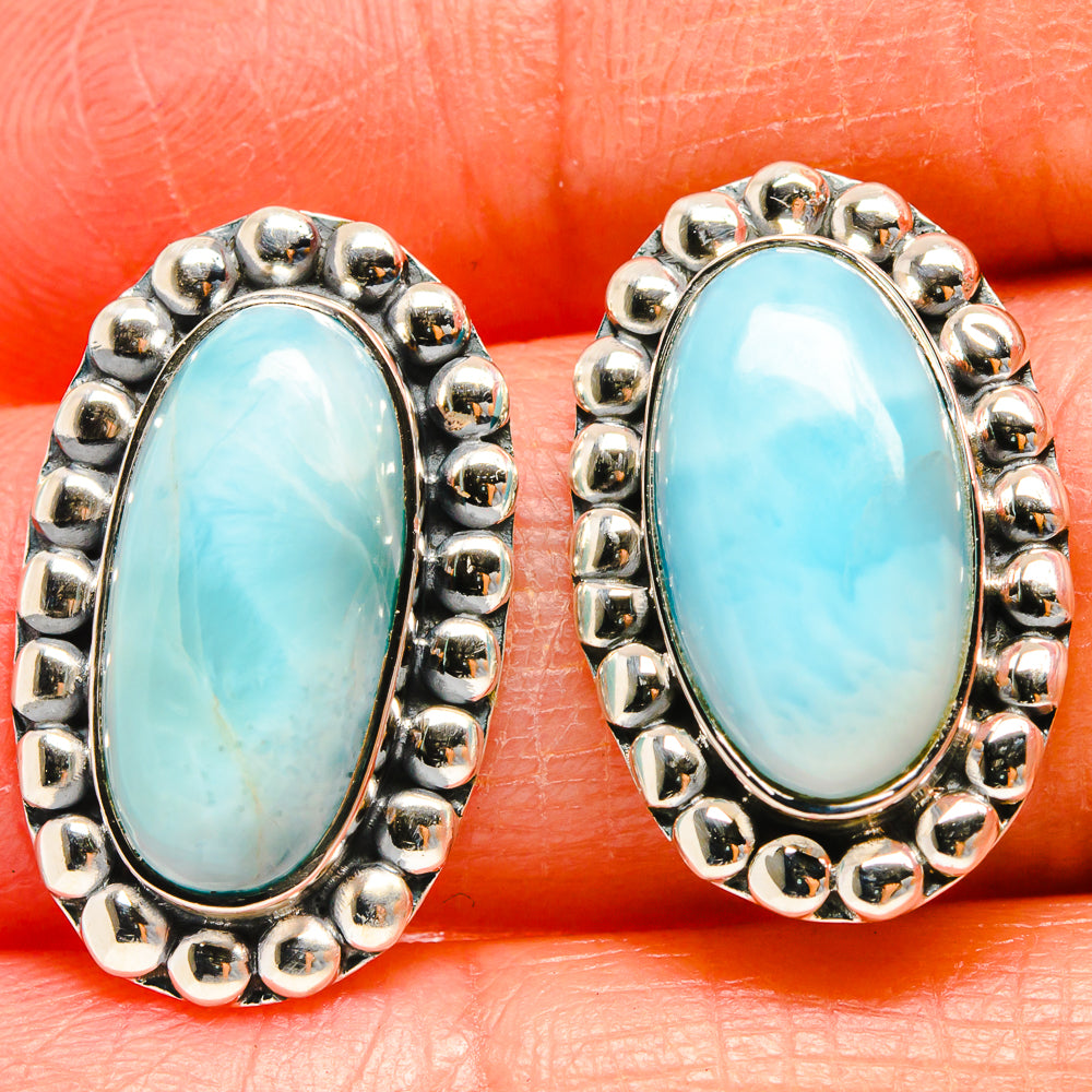 Larimar Earrings handcrafted by Anasilvercos - EARR425262