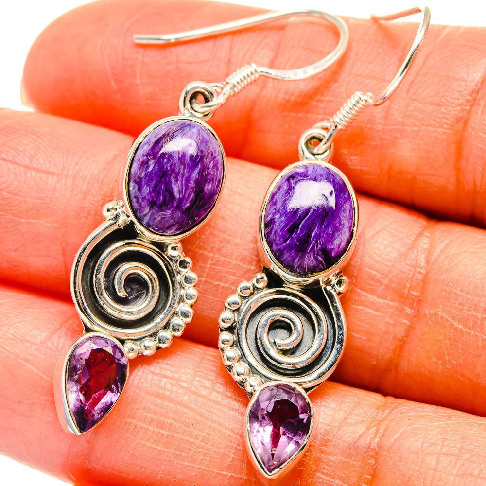 Charoite Earrings handcrafted by Anasilvercos - EARR425264