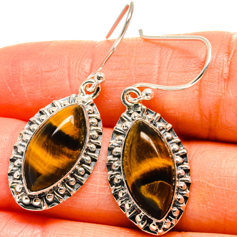 Tiger Eye Earrings handcrafted by Anasilvercos - EARR425265