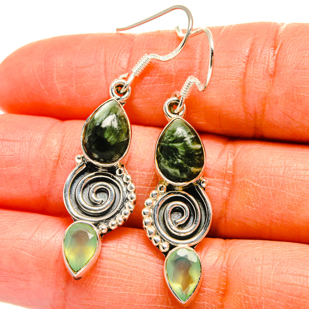 Seraphinite Earrings handcrafted by Anasilvercos - EARR425268