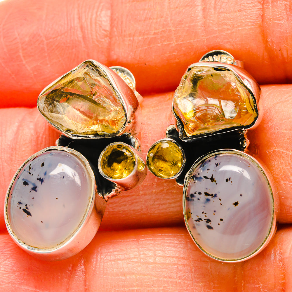 Dendritic Opal Earrings handcrafted by Anasilvercos - EARR425291