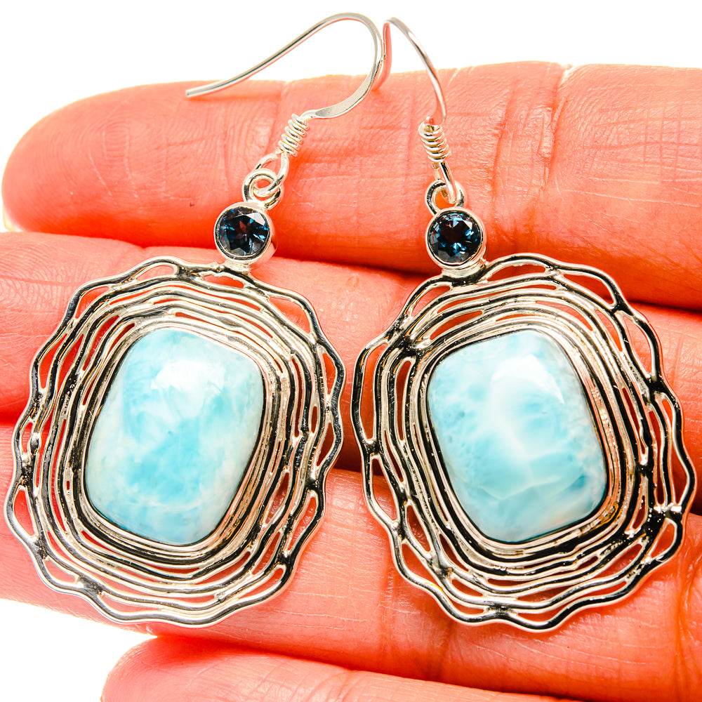 Larimar Earrings handcrafted by Anasilvercos - EARR425302