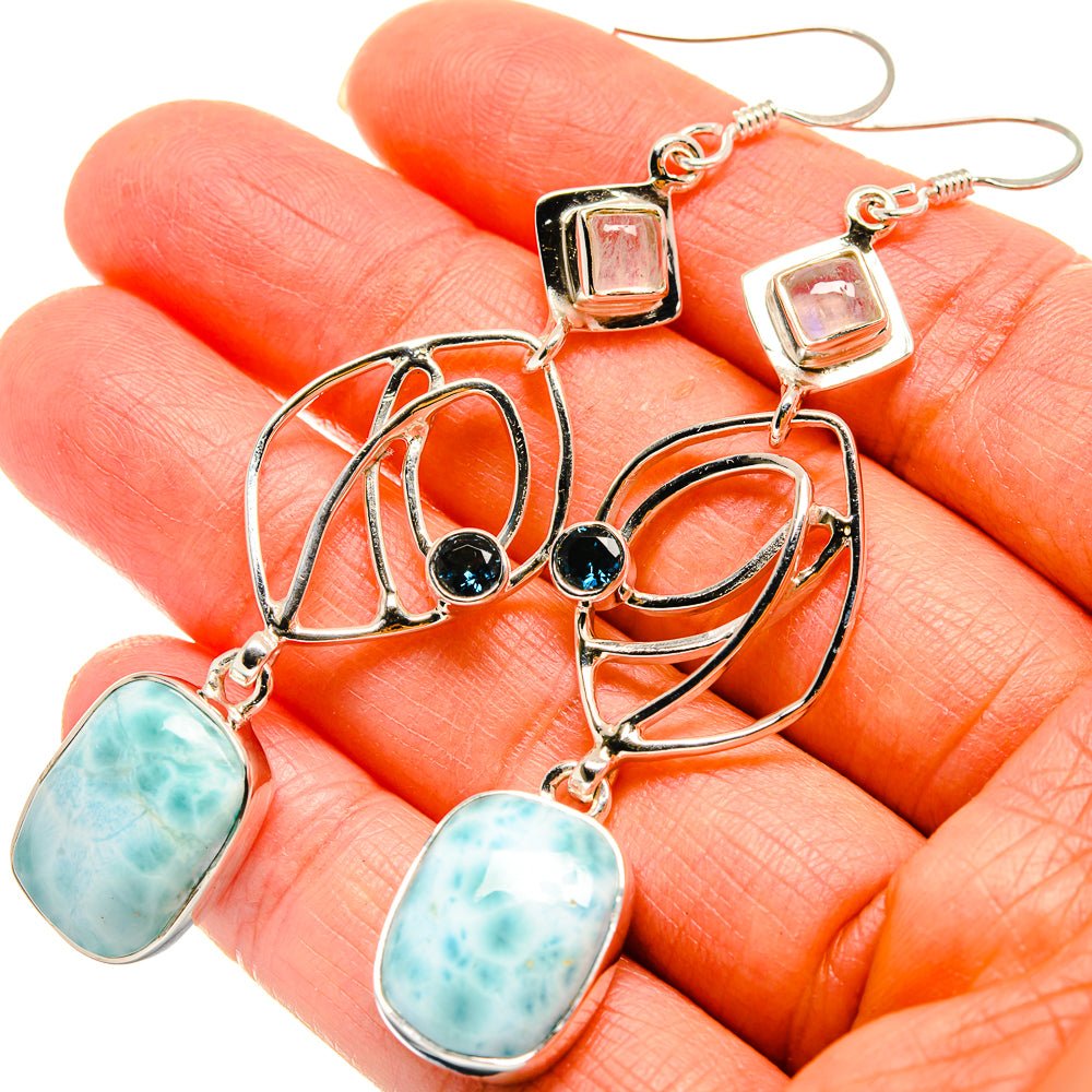 Larimar Earrings handcrafted by Anasilvercos - EARR425304