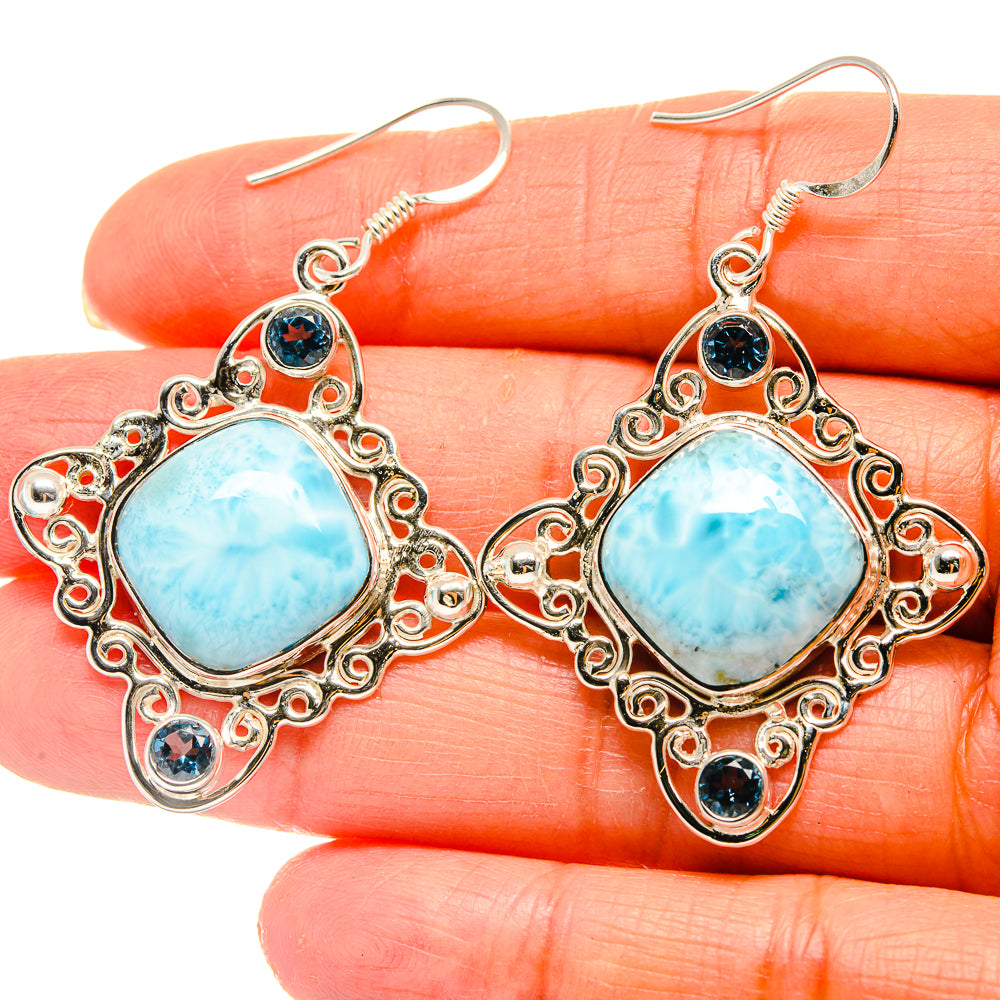 Larimar Earrings handcrafted by Anasilvercos - EARR425308