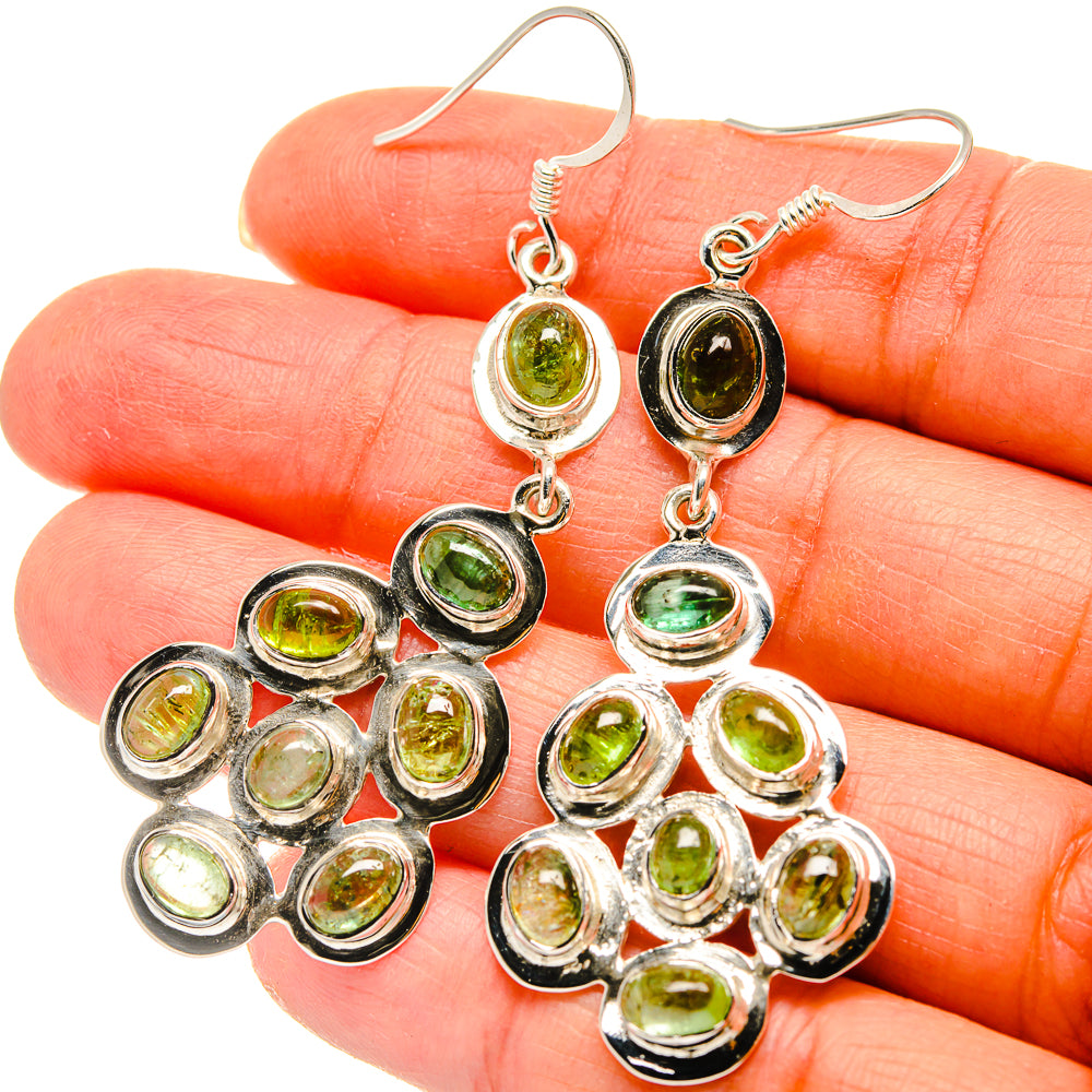 Green Tourmaline Earrings handcrafted by Anasilvercos - EARR425316