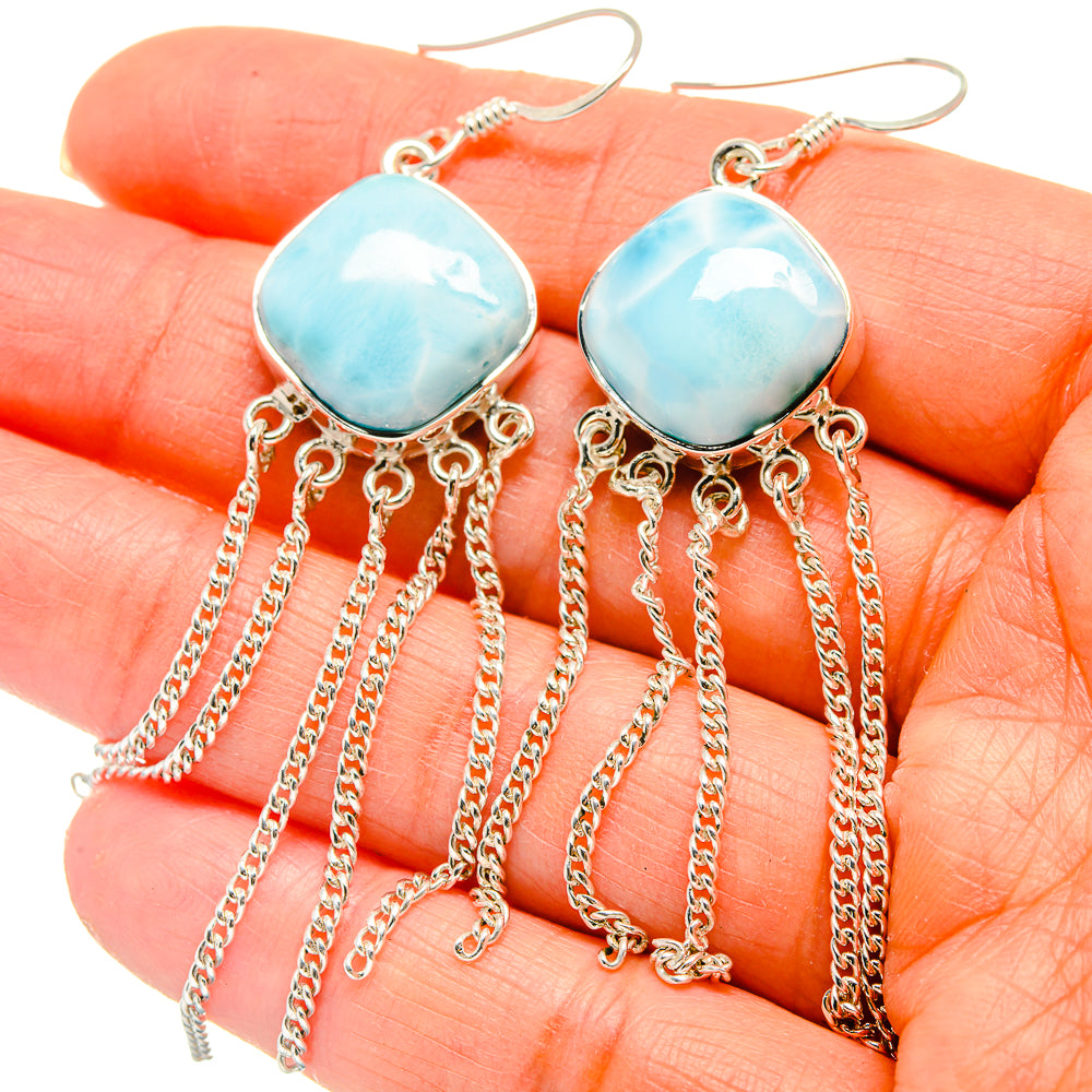 Larimar Earrings handcrafted by Anasilvercos - EARR425317